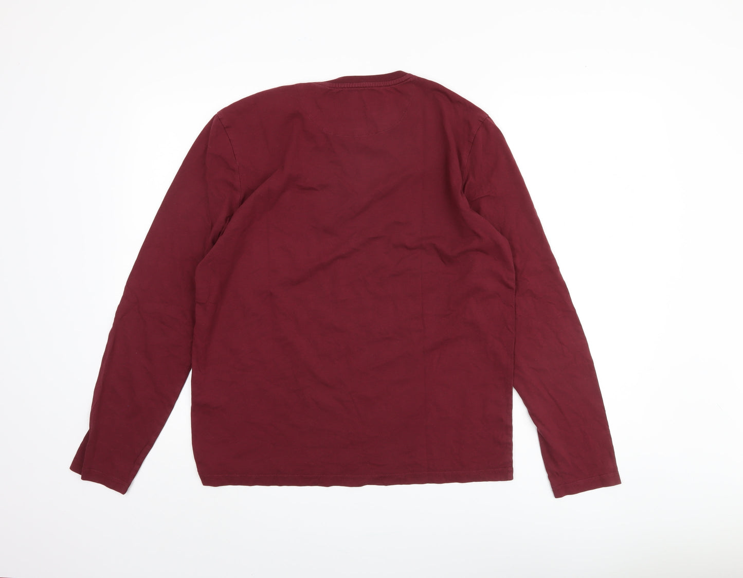 Lyle & Scott Men's Red Long Sleeve T-Shirt, M, Logo Accent