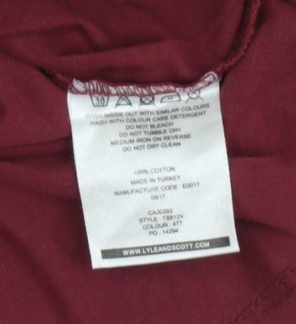 Lyle & Scott Men's Red Long Sleeve T-Shirt, M, Logo Accent