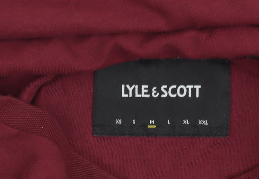 Lyle & Scott Men's Red Long Sleeve T-Shirt, M, Logo Accent