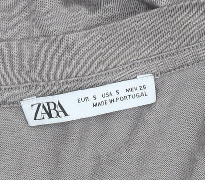 Womens UK Size 8 Zara Grey  T-Shirt