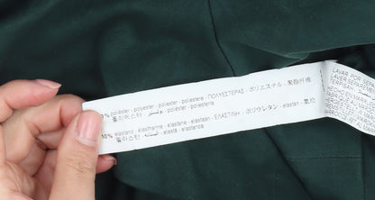 Zara Women's Green Belted Playsuit Size 12 V-Neck