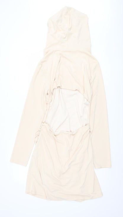 Zara Women's Beige Hooded Short Dress Size XL