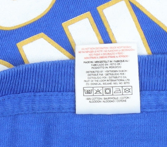 Mens UK Size M Fruit of the Loom Blue  T-Shirt