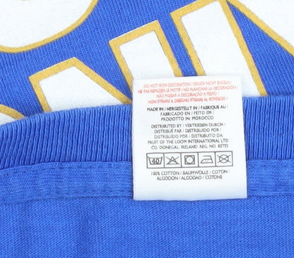 Mens UK Size M Fruit of the Loom Blue  T-Shirt