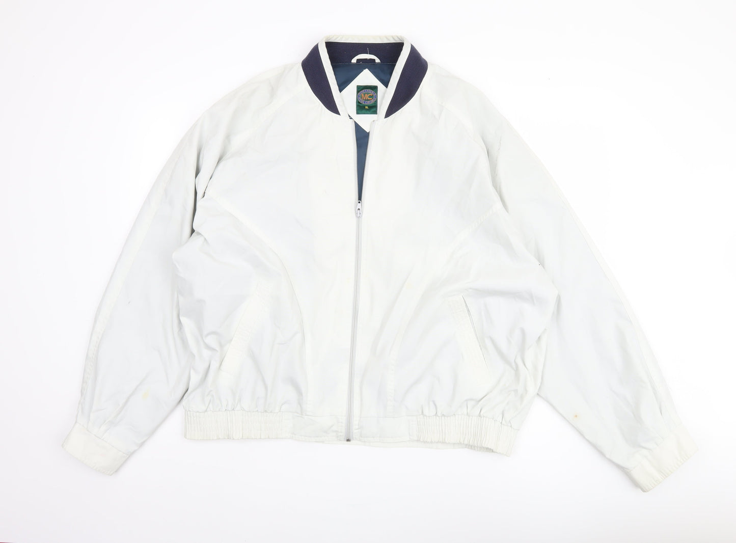 Mens UK Size XL Mens Casuals White Bomber Jacket