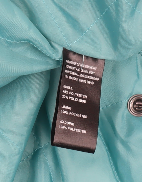 Womens UK Size S Four Seasons Blue Rain Coat