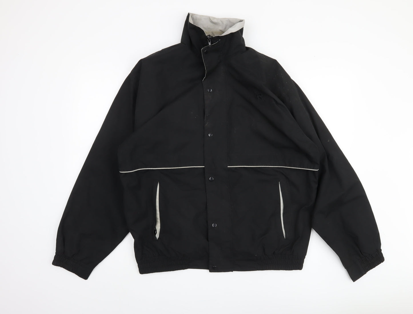 Mens UK Size L Regal Black Windbreaker Coat