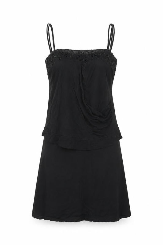 Front view of Kookai Women's Black Beaded Dress, size 4
