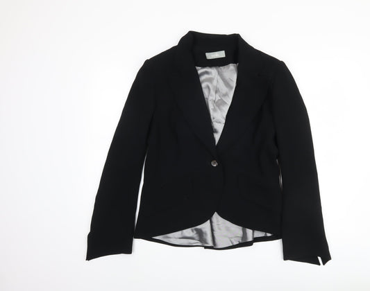 Wallis Women's Black Blazer Size 16, Lined, One-Button
