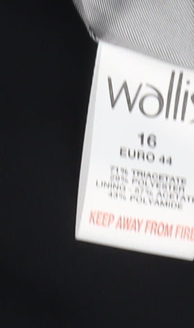 Wallis Women's Black Blazer Size 16, Lined, One-Button