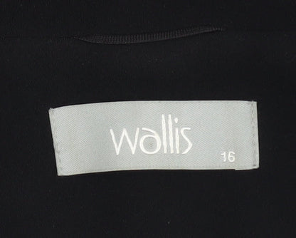 Wallis Women's Black Blazer Size 16, Lined, One-Button