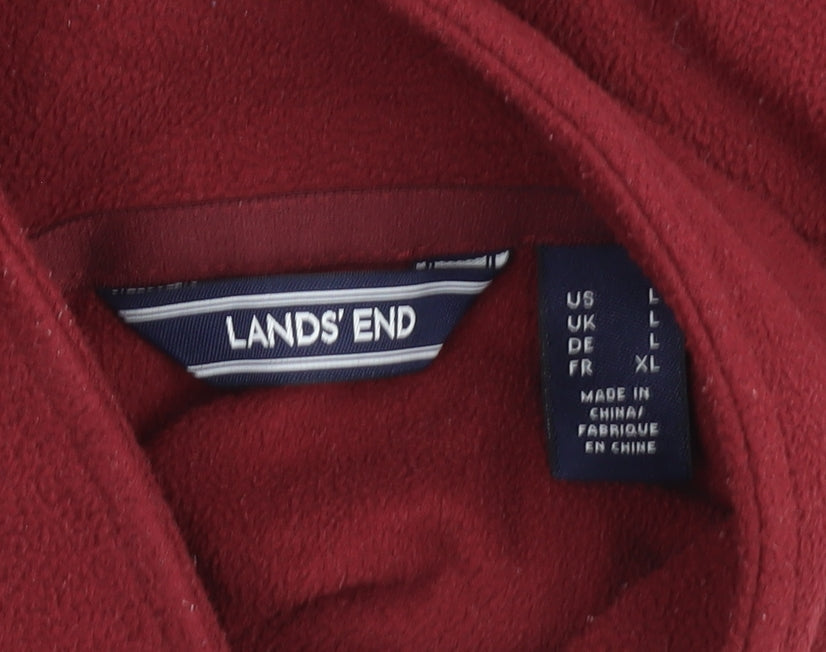 Mens UK Size XL Lands' End Red Pullover Sweatshirt