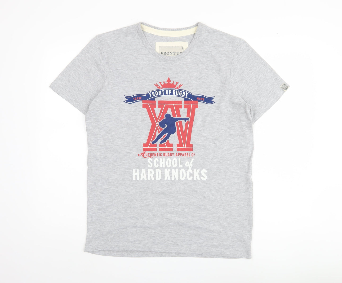 Front Up Rugby Men's Grey M Graphic Print T-Shirt