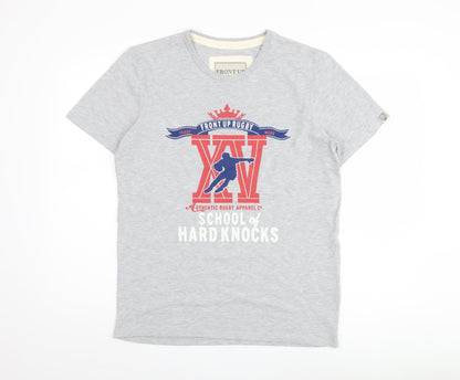 Front Up Rugby Men's Grey M Graphic Print T-Shirt