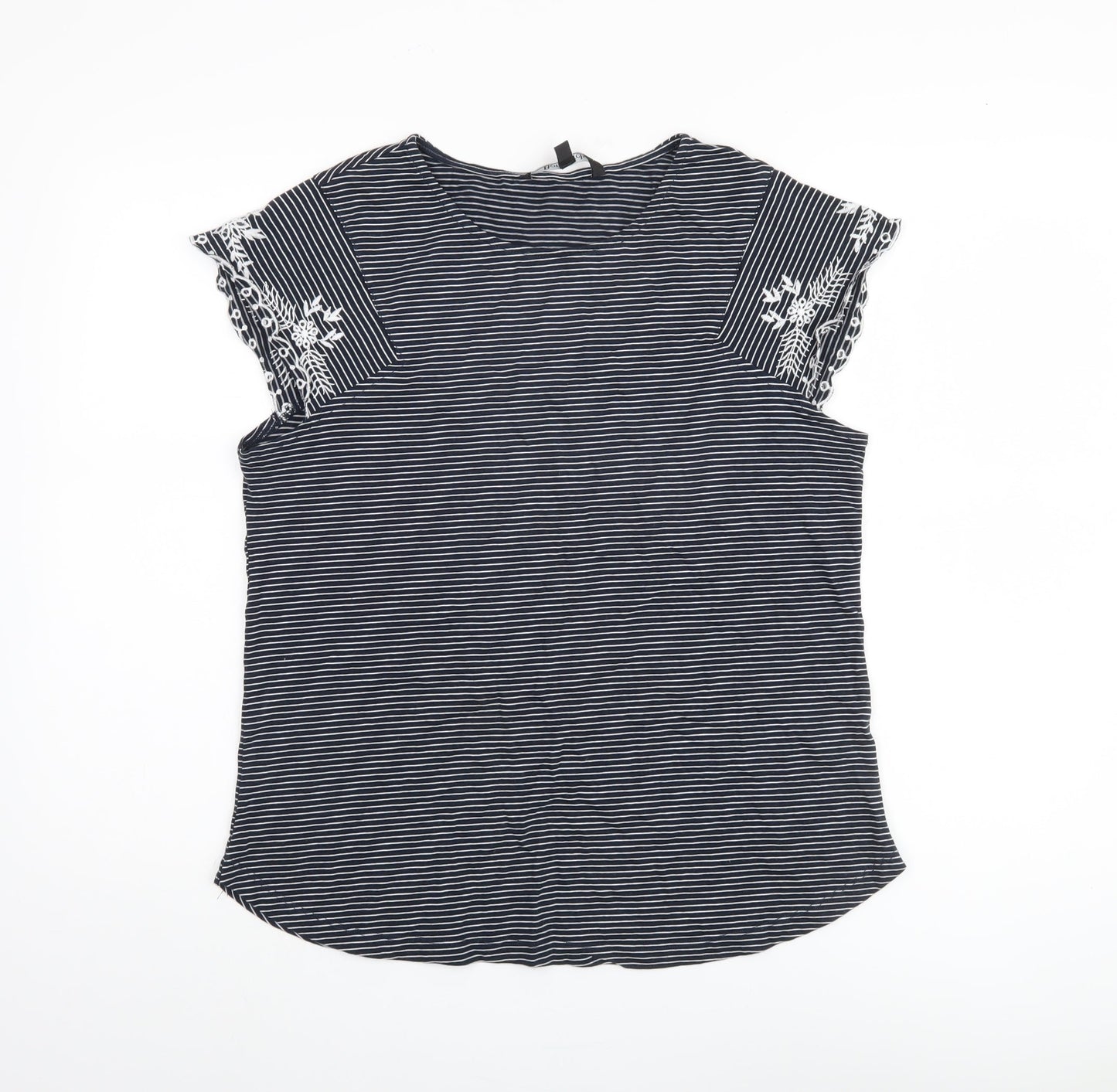 Womens UK Size 12 Bonmarché Blue Basic T-Shirt