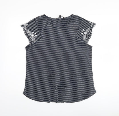 Womens UK Size 12 Bonmarché Blue Basic T-Shirt