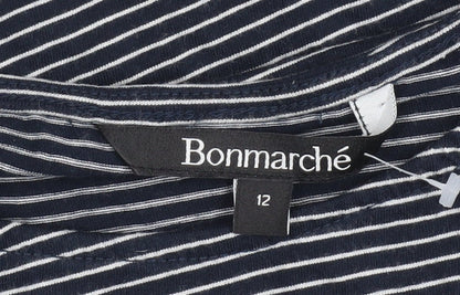 Womens UK Size 12 Bonmarché Blue Basic T-Shirt