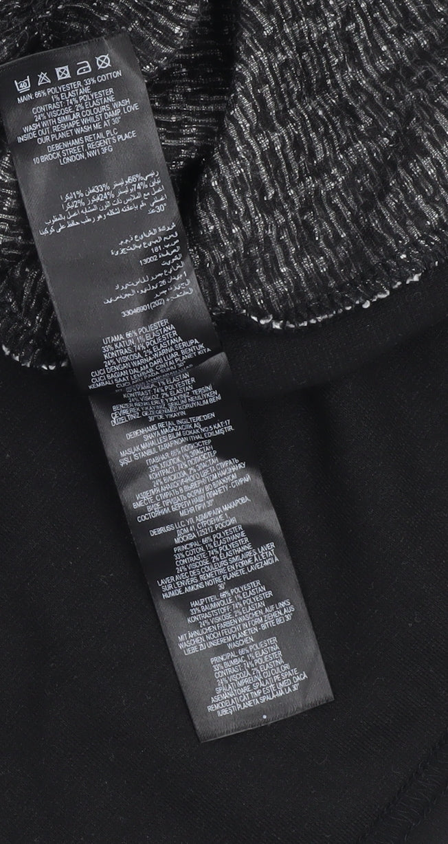 Debenhams Women's Black Geometric Dress, Size 18