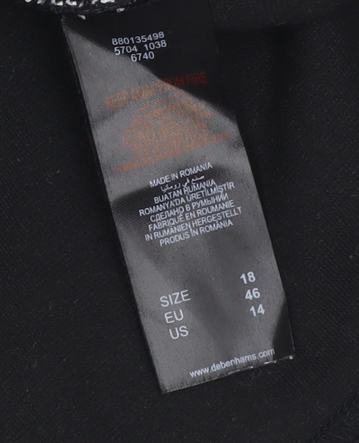 Debenhams Women's Black Geometric Dress, Size 18