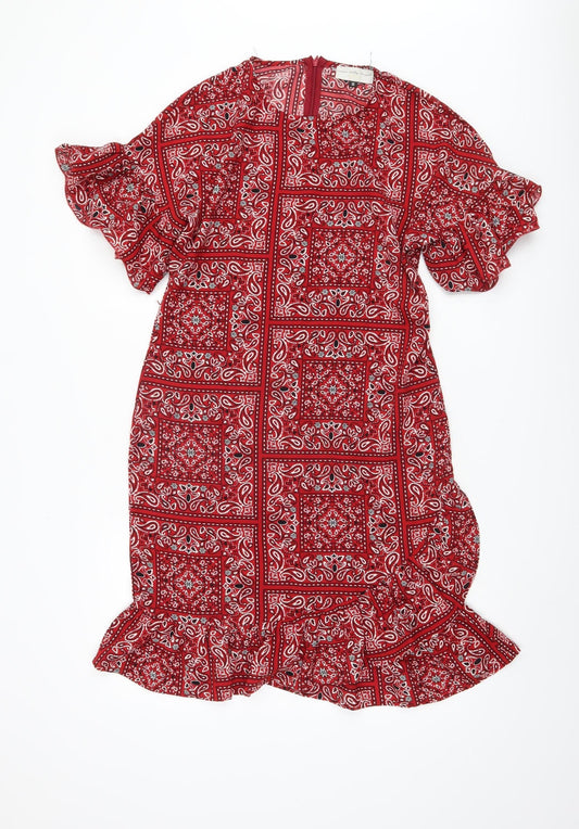 Never Fully Dressed Women's Red Paisley Dress M