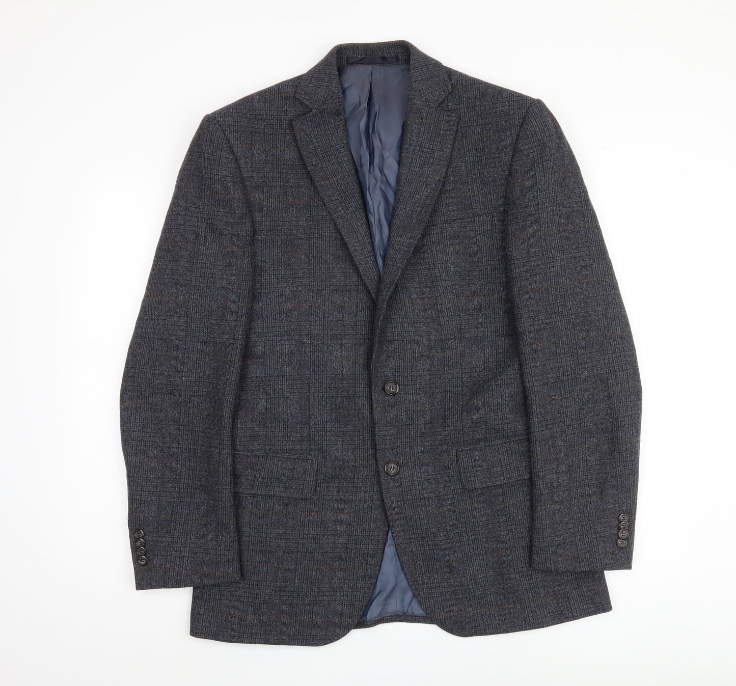 Marks and Spencer Men Blue Check Blazer M 38