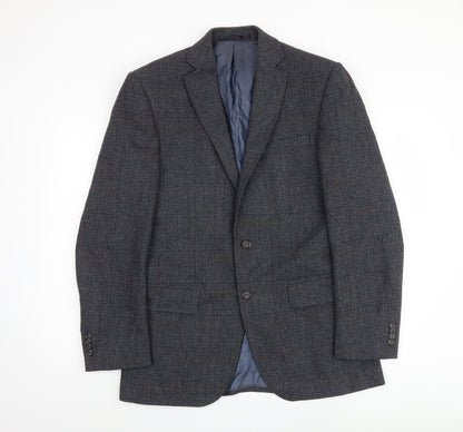 Marks and Spencer Men Blue Check Blazer M 38