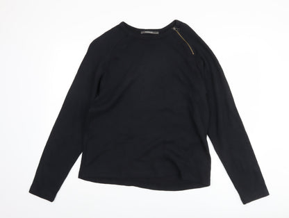 Womens UK Size L River Island Black Basic T-Shirt