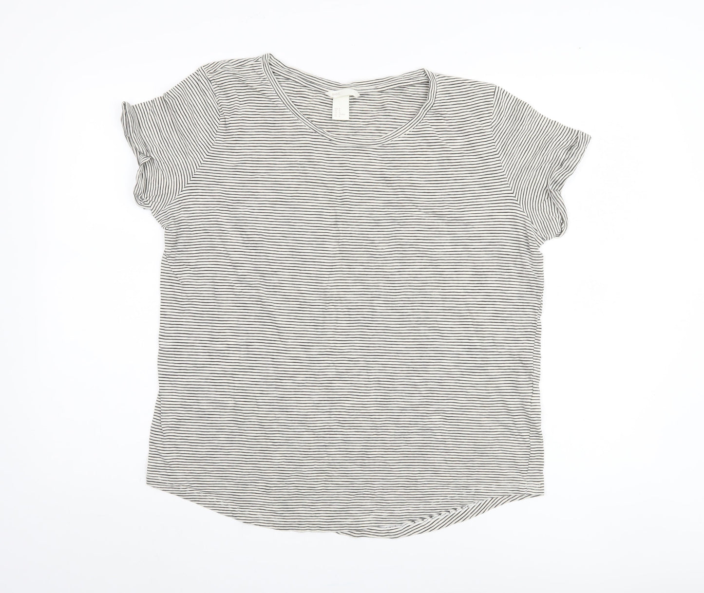 Womens UK Size 12 H&M Black Basic T-Shirt