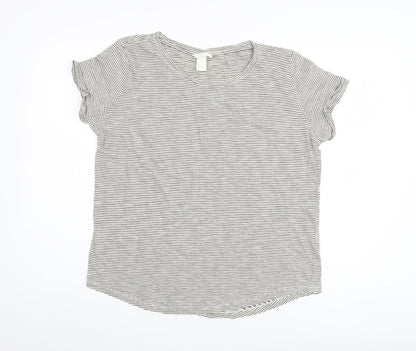 Womens UK Size 12 H&M Black Basic T-Shirt