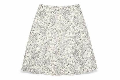 Laura Ashley Women's Ivory A-Line Floral Skirt Size 8