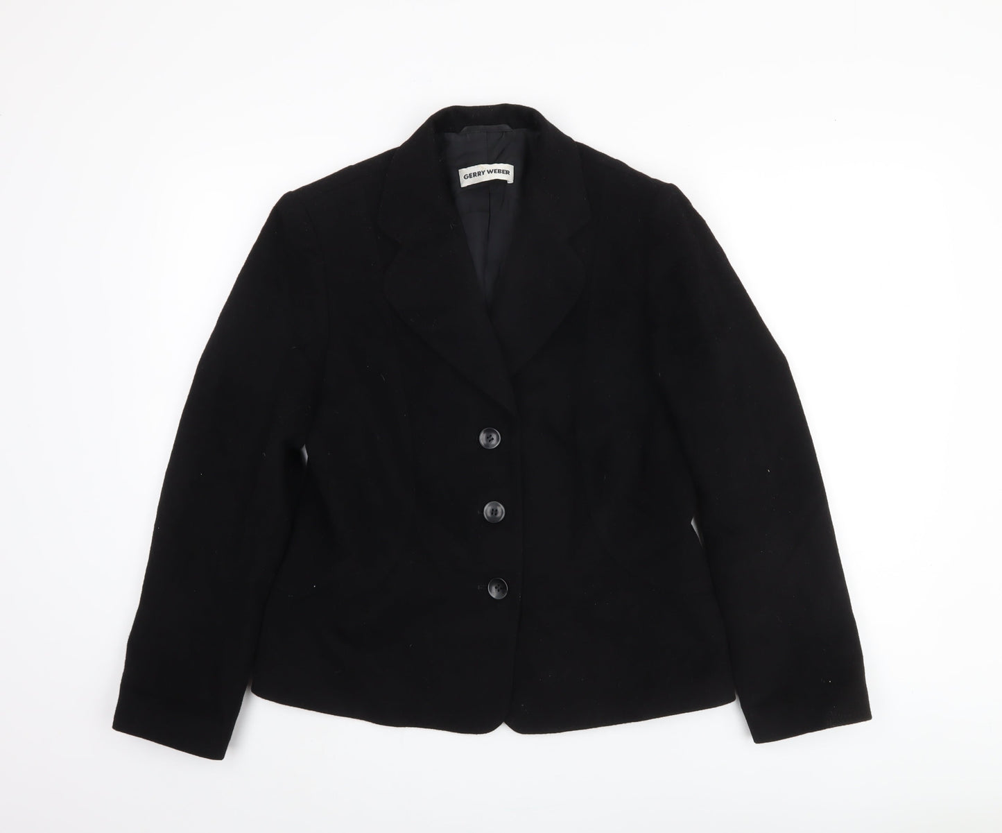 Gerry Weber Women's Black Blazer Size 10 Wool Blend