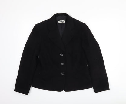 Gerry Weber Women's Black Blazer Size 10 Wool Blend
