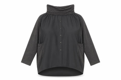Dori Premiere Grey Cowl Neck Tunic for Women, M