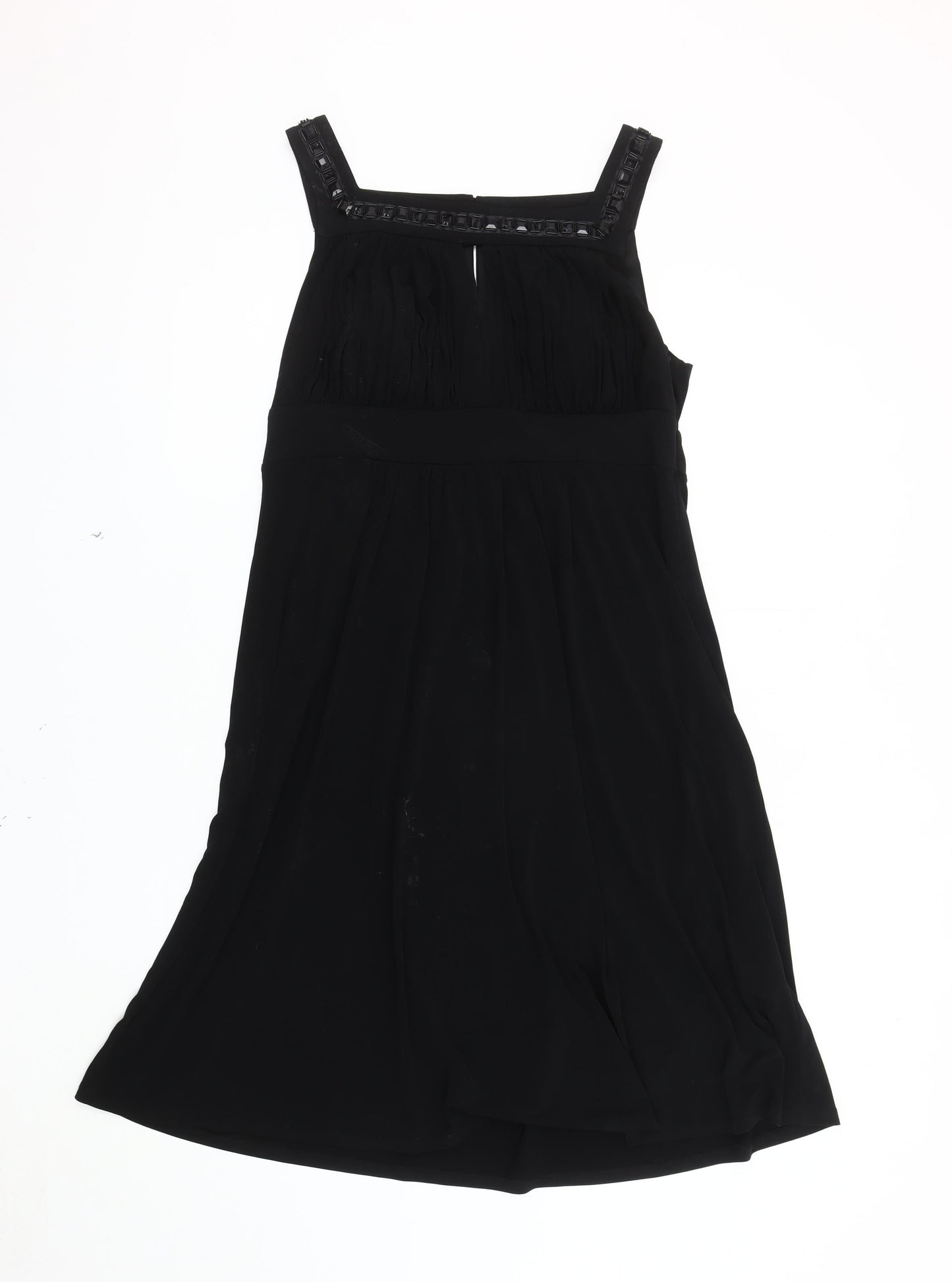 Sangria Women's Black Sleeveless Square Neck Dress - Size 12