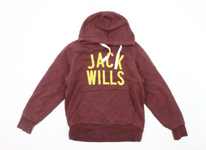 Mens UK Size XS Jack Wills Brown Pullover Hoodie