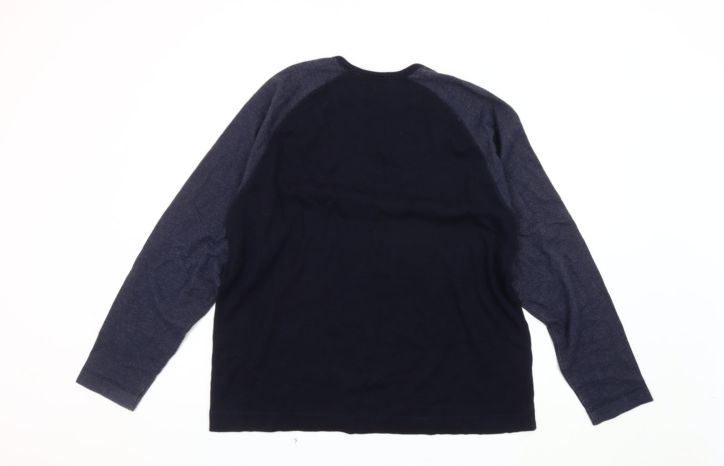 District Men's Blue Cotton Crew Neck Sweatshirt L