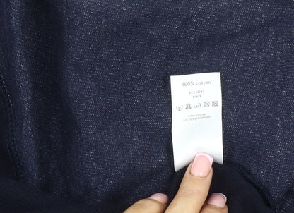 District Men's Blue Cotton Crew Neck Sweatshirt L