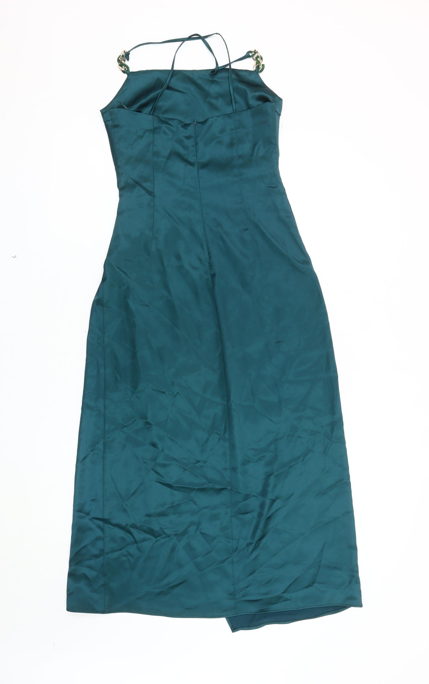Zara Women’s Green Slip Dress S - Party Elegance