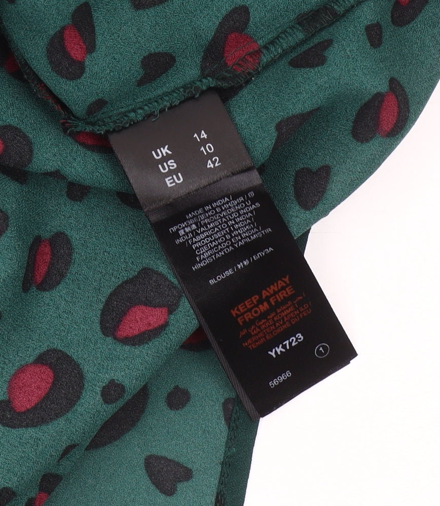 Joe Browns Women's Green Animal Print Blouse Size 14