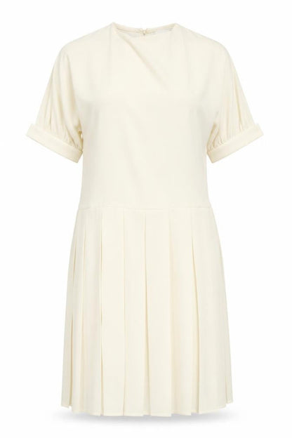 Front view of Wallis Women's Ivory Short Sleeve Dress, size 10