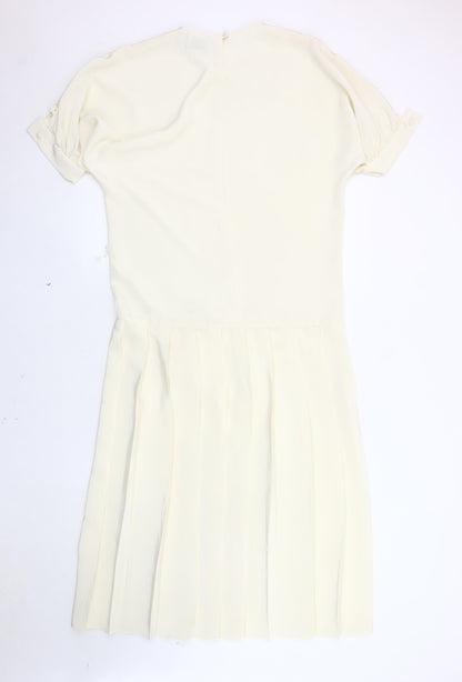 Wallis Women's Ivory Short Sleeve Dress Size 10