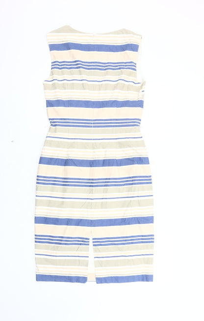 Phase Eight Womens Dress 12 Multicoloured Striped Sheath