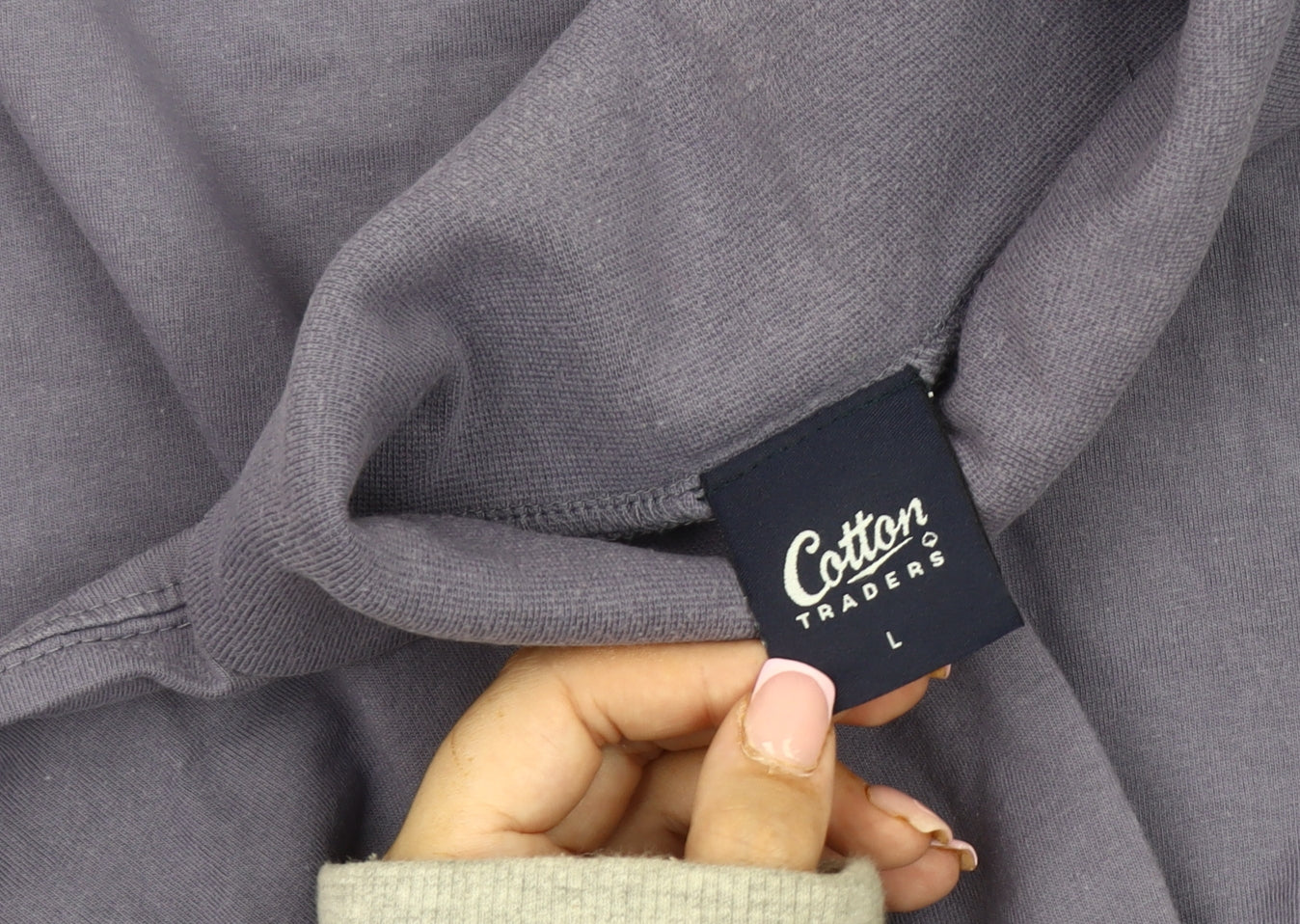 Cotton Traders Grey High Neck Long Sleeve Top, L