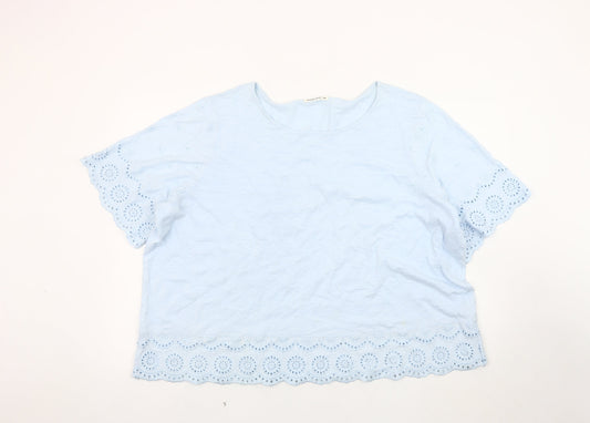 Womens UK Size XL Woolovers Blue Basic T-Shirt