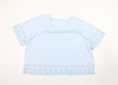 Womens UK Size XL Woolovers Blue Basic T-Shirt