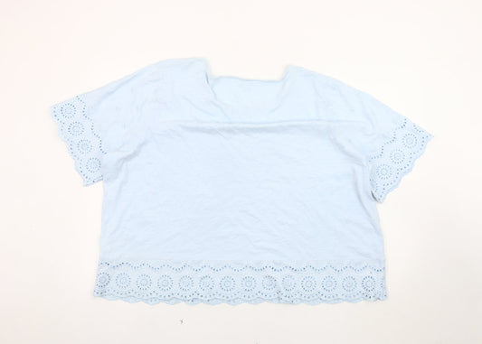 Womens UK Size XL Woolovers Blue Basic T-Shirt