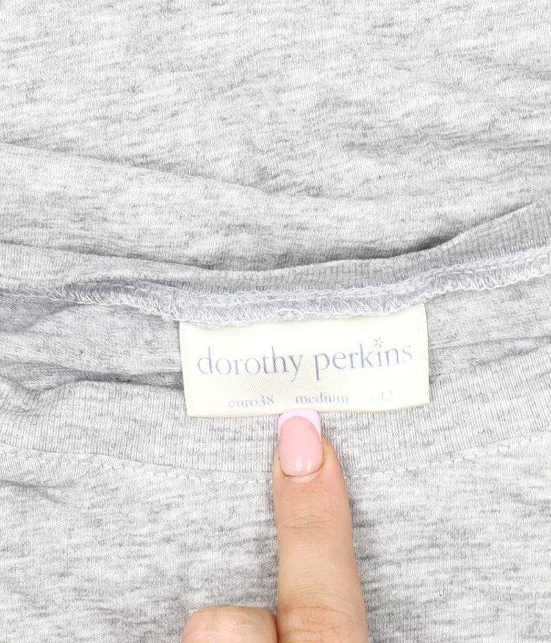 Womens UK Size 10 Dorothy Perkins Grey Basic T-Shirt