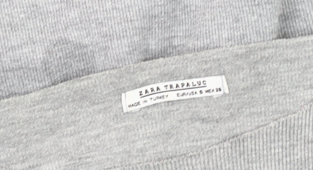 Womens UK Size S Zara Grey Jersey T-Shirt