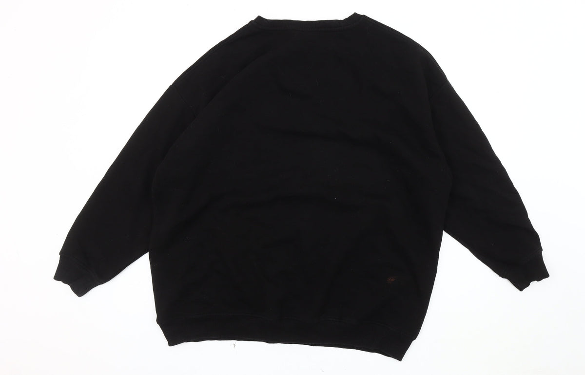 Back view of Disney unisex black pullover sweatshirt m