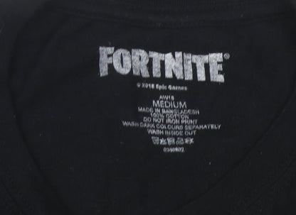 Mens UK Size M Fortnite Black  T-Shirt
